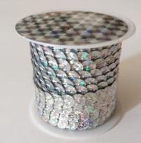 Opakowanie Taśma cekinowa metallic srebrny holograf 6mm 4mb