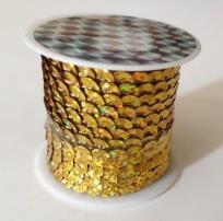 Opakowanie Taśma cekinowa metallic złoty holograf 6mm 4mb
