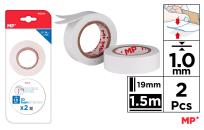 Opakowanie Taśma dwustronna piankowa MP 19mm x 1.5m biała blister 2 sztuki