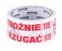 Opakowanie Taśma pakowa Office Products ostrożnie nie rzucać 48mmx50y biała 1szt.