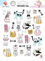 Opakowanie Tatuaże zmywalne dla dzieci Kotki XXL