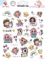 Opakowanie Tatuaże zmywalne dla dzieci Księżniczki XXL