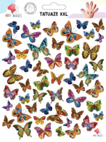 Opakowanie Tatuaże zmywalne dla dzieci Motylki XXL