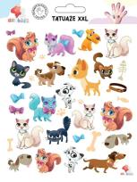 Opakowanie Tatuaże zmywalne dla dzieci Psy i koty XXL