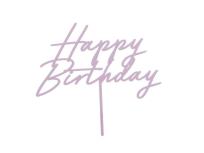 Opakowanie Topper na tort Happy Birthday fioletowy 16,5cm