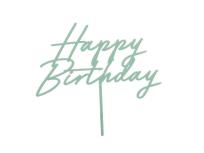 Opakowanie Topper na tort Happy Birthday zielony 16,5cm