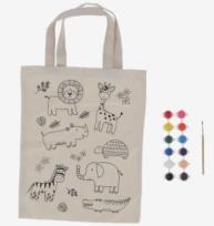 Opakowanie Torba płócienna do kolorowania z farbami - dżungla