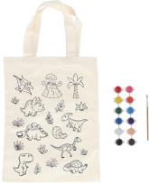 Opakowanie Torba płócienna do kolorowania z farbkami - Dino