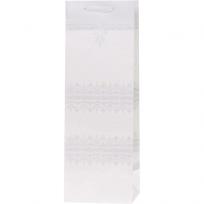 Opakowanie Torebka Lux 12x36x10cm brokat biała ROZETTE 12 szt