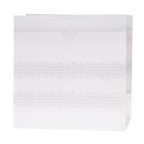 Opakowanie Torebka Lux 37x37x20cm brokat biała ROZETTE 1 szt