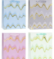 Opakowanie Torebka ozdobna 18x23x8cm hot-stamp mix ROZETTE