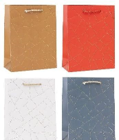 Opakowanie Torebka ozdobna 18x23x8cm hot-stamp mix ROZETTE