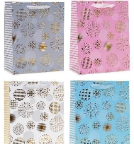 Opakowanie Torebka ozdobna 26x32x10cm hot-stamp mix ROZETTE