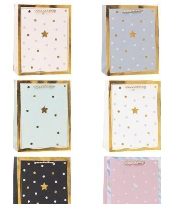 Opakowanie Torebka ozdobna 26x32x10cm hot-stamp mix ROZETTE