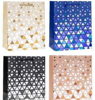 Opakowanie Torebka ozdobna 26x32x10cm hot-stamp mix ROZETTE 12 szt