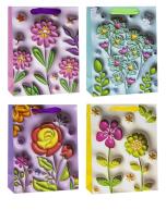 Opakowanie Torebka ozdobna 26x32x10cm kwiaty mix ROZETTE