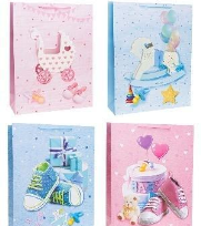 Opakowanie Torebka ozdobna 43x55x15cm szerokie dno mix