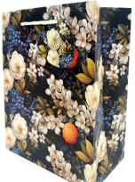 Opakowanie Torebka ozdobna matowa 18x23x10cm Białe Kwiaty