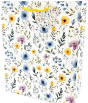Opakowanie Torebka ozdobna matowa 26x32x12cm Kwiatuszki