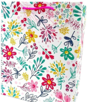 Opakowanie Torebka ozdobna matowa 26x32x12cm Kwiaty