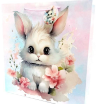 Opakowanie Torebka ozdobna matowa 35x37x12cm Króliczek