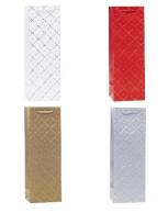 Opakowanie Torebka ozdobna na butelkę 12x36x9cm mix ROZETTE