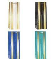 Opakowanie Torebka ozdobna na butelkę 12x36x9cm mix ROZETTE