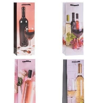 Opakowanie Torebka ozdobna na butelkę 12x36x9cm mix ROZETTE