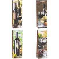 Opakowanie Torebka ozdobna na butelkę 12x36x9cm mix ROZETTE