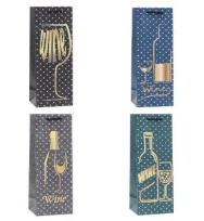 Opakowanie Torebka ozdobna na butelkę 12x36x9cm mix ROZETTE