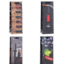 Opakowanie Torebka ozdobna na butelkę 12x36x9cm mix ROZETTE