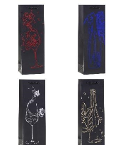 Opakowanie Torebka ozdobna na butelkę 12x36x9cm mix ROZETTE