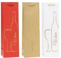 Opakowanie Torebka ozdobna na butelkę 12x36x9cm mix ROZETTE 12 szt