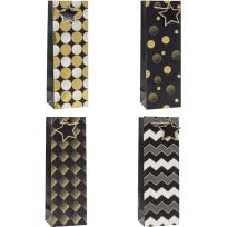 Opakowanie Torebka ozdobna na butelkę 12x36x9cm mix ROZETTE