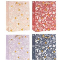 Opakowanie Torebka prezentowa 26x32x10cm Kwiaty MIX