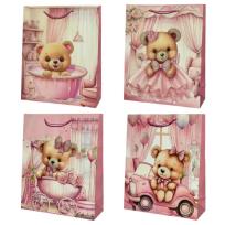 Opakowanie Torebka prezentowa dziecięca S Miś dziewczynka mix