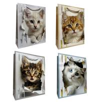 Opakowanie Torebka prezentowa M metalizowana Kotki mix