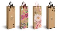 Opakowanie Torebka prezentowa na butelkę 13x36x10cm Kraft mix