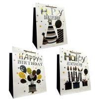 Opakowanie Torebka prezentowa urodzinowa L szerokie dno mix