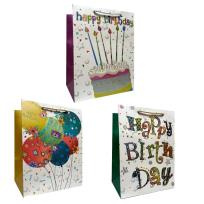 Opakowanie Torebka prezentowa urodzinowa M szerokie dno mix