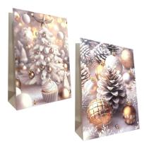 Opakowanie Torebka prezentowa XL Boże Narodzenie szerokie dno