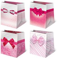 Opakowanie Torebki ozdobne T16-1 Kokardy różowe 10 sztuk