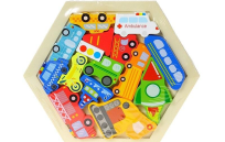 Opakowanie Układanka drewniana puzzle pojazdy