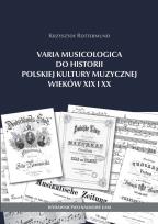 Okładka książki Varia Musicologica do historii polskiej kultury muzycznej