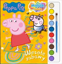 Okładka książki Wesołe zabawy. Świnka Peppa.  Maluję, bo lubię