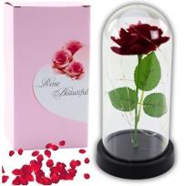 Opakowanie Wieczna róża w szkle oświetlenie LED czerwona