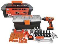 Opakowanie Wiertarka na baterie z akcesoriami w walizce