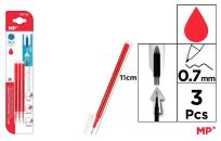 Opakowanie Wkłady do długopisów ścieralnych czerw. 0.7mm 3szt