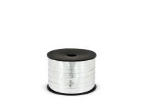 Opakowanie Wstążka plastikowa metalizowana srebrna 5mm/90m