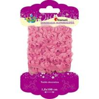 Opakowanie Wstążka tiulowa kwiatuszki jasnoróżowe